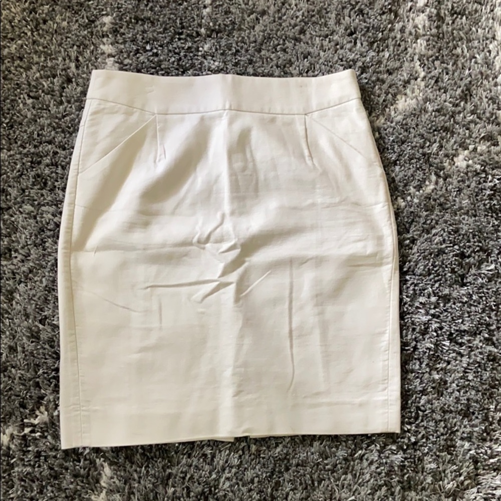 Cream colored pencil skirt